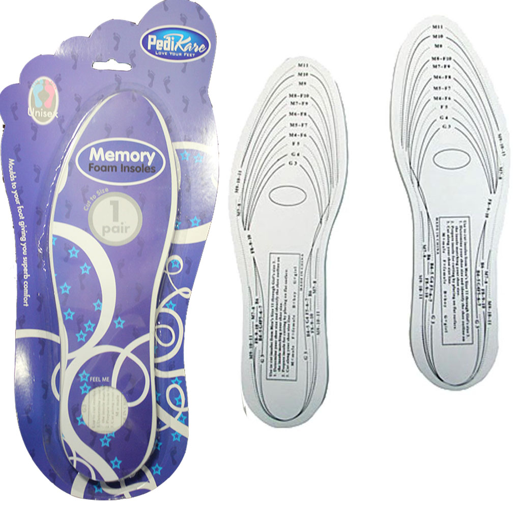 Memory Foam Shoe Foot Insoles Pair Mens Ladies Unisex Soft Orthopedic ...