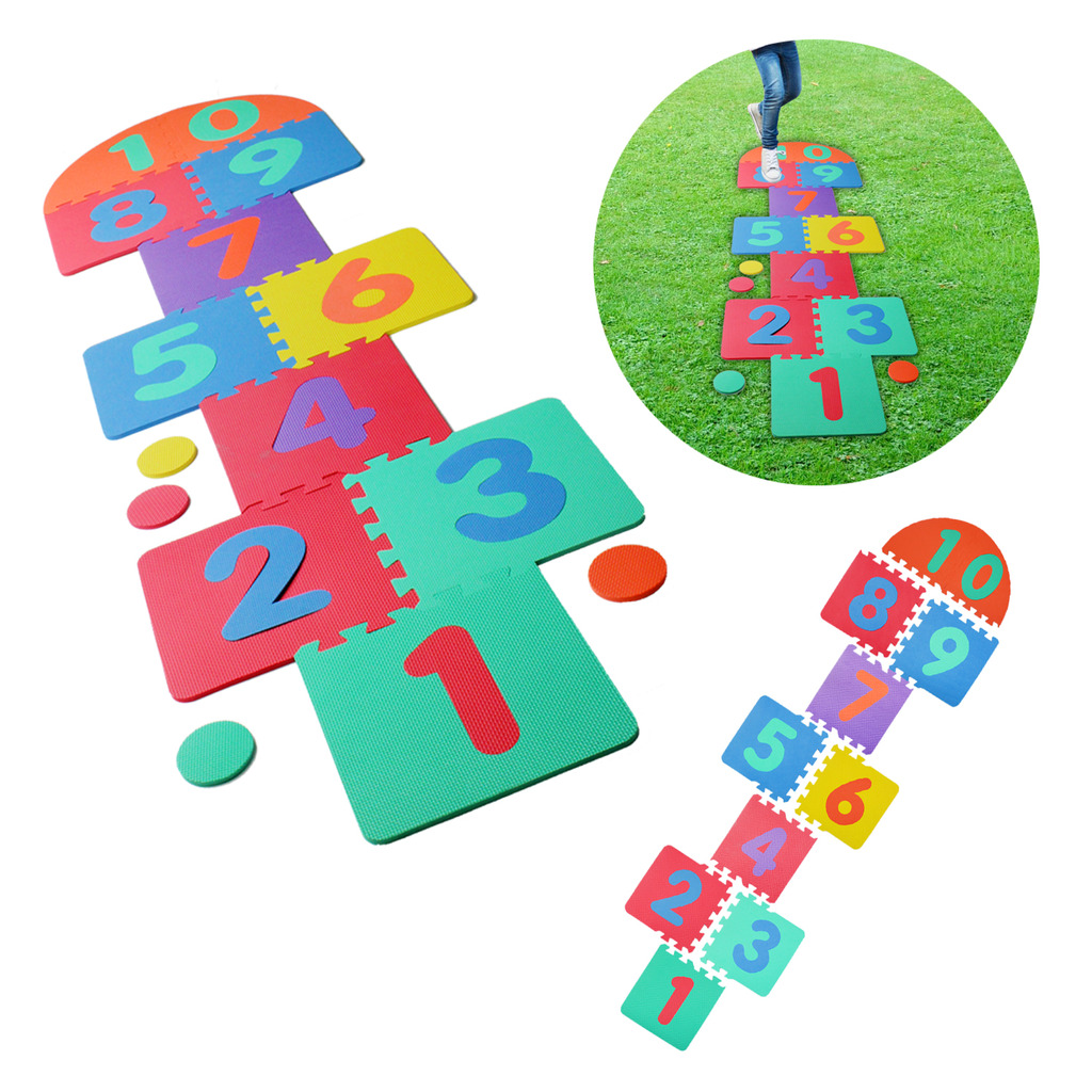 Hopscotch Mat Garden Game Childrens Giant Soft Foam Tiles Kids