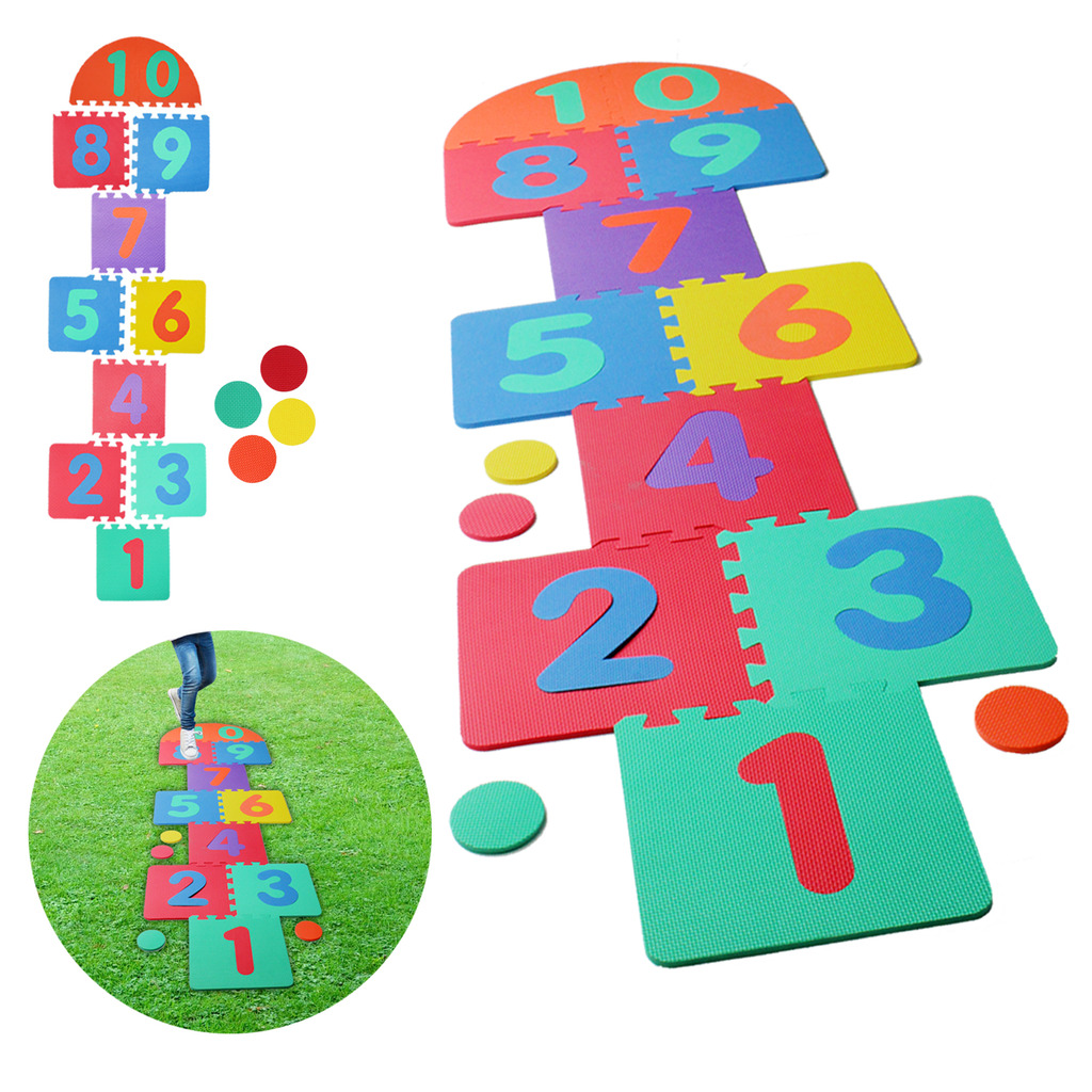 Kids Hopscotch Giant Mat Lawn Garden Games Childrens Foam Tiles