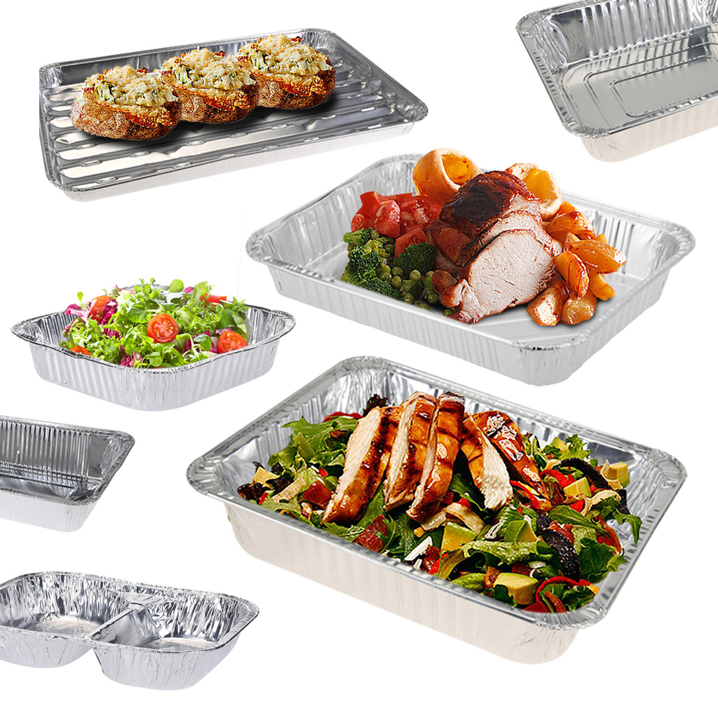 Aluminium Foil Serving Trays Disposable Plates BBQ Grill Grilling